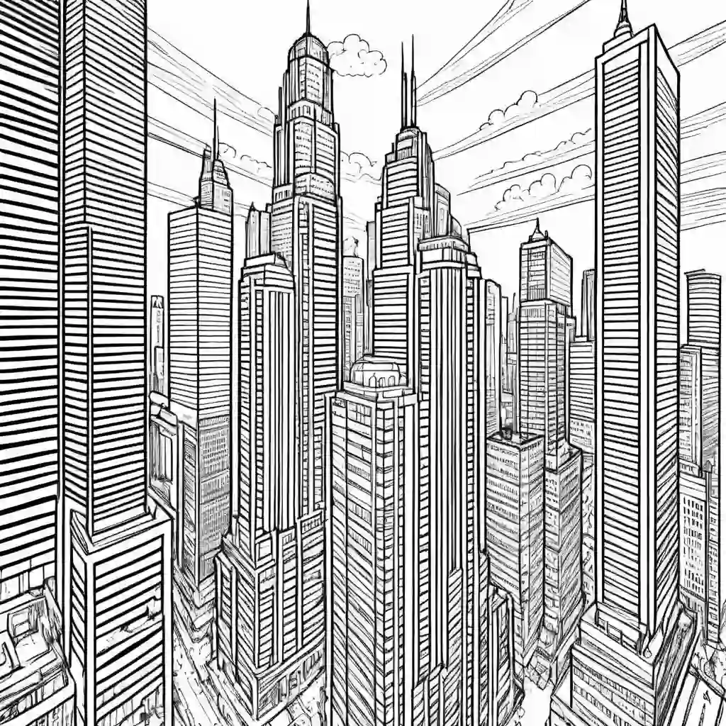 Skyscrapers coloring pages